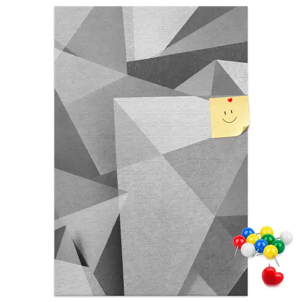 Pinnwand aus Kork mit geometrischer Komposition