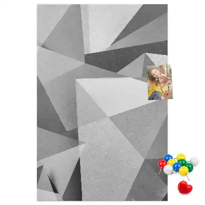 Pinnwand aus Kork mit geometrischer Komposition