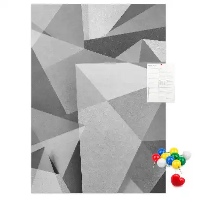 Pinnwand aus Kork mit geometrischer Komposition