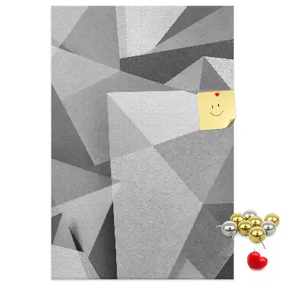 Pinnwand aus Kork mit geometrischer Komposition
