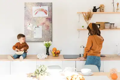 Korktafel mit Motiv verschüttete Farbflecken