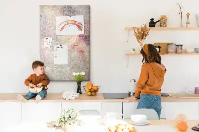 Korktafel mit Motiv verschüttete Farbflecken