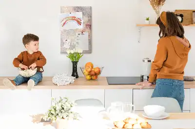 Korktafel mit Motiv verschüttete Farbflecken