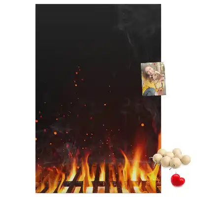 Korktafel Grillflammen