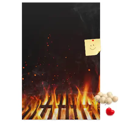Korktafel Grillflammen
