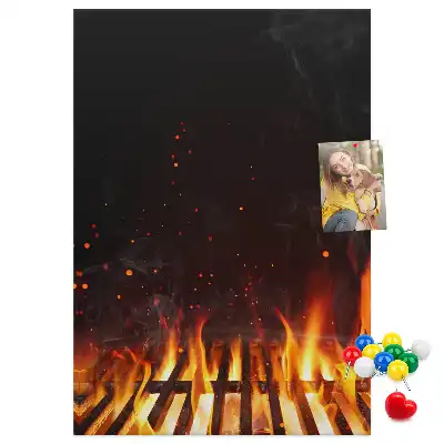 Korktafel Grillflammen