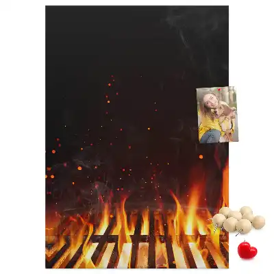Korktafel Grillflammen