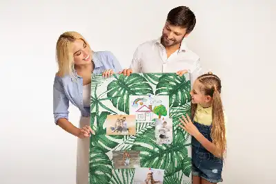 Pinnwand mit grünem Monstera-Blatt-Motiv
