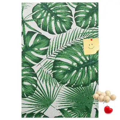 Pinnwand mit grünem Monstera-Blatt-Motiv