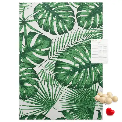 Pinnwand mit grünem Monstera-Blatt-Motiv