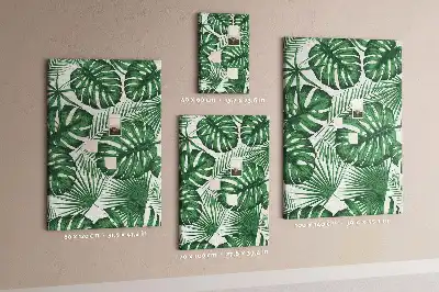 Pinnwand mit grünem Monstera-Blatt-Motiv
