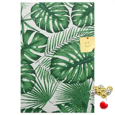 Pinnwand mit grünem Monstera-Blatt-Motiv