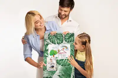 Pinnwand mit grünem Monstera-Blatt-Motiv