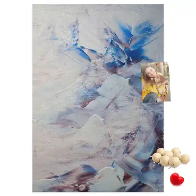 Korktafel mit abstraktem Gemälde-Motiv