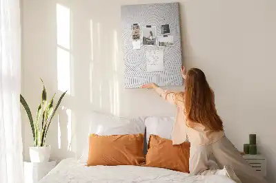 Korktafel Linien in Grau