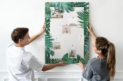 Korkpinnwand in Form eines Monstera-Blattes