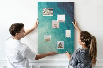 Korktafel Abstraktion in Meeresfarben