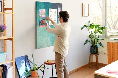 Korktafel Abstraktion in Meeresfarben