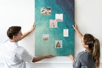 Korktafel Abstraktion in Meeresfarben