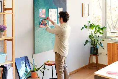 Korktafel Abstraktion in Meeresfarben
