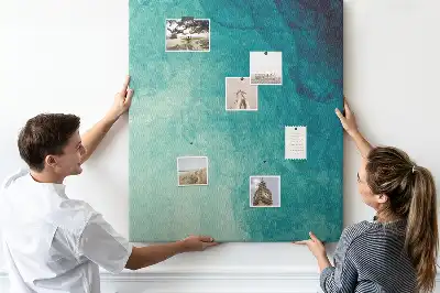 Korktafel Abstraktion in Meeresfarben