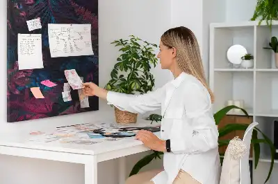 Korktafel mit exotischem Blättermotiv