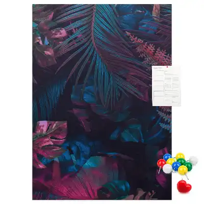 Korktafel mit exotischem Blättermotiv