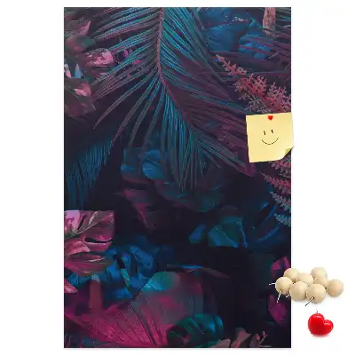 Korktafel mit exotischem Blättermotiv