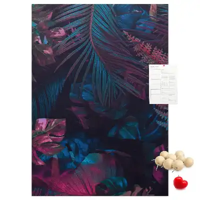 Korktafel mit exotischem Blättermotiv
