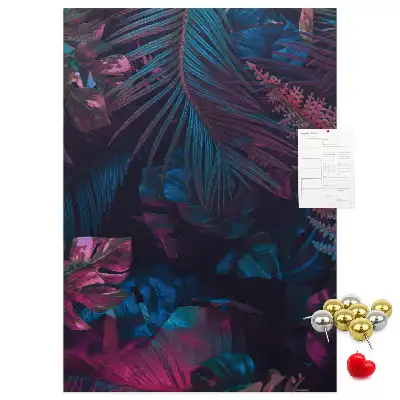 Korktafel mit exotischem Blättermotiv