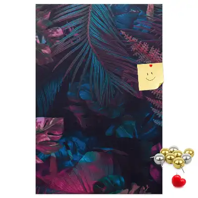 Korktafel mit exotischem Blättermotiv
