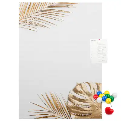 Pinnwand aus Kork mit goldenem Blätter-Motiv
