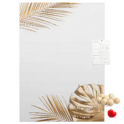 Pinnwand aus Kork mit goldenem Blätter-Motiv