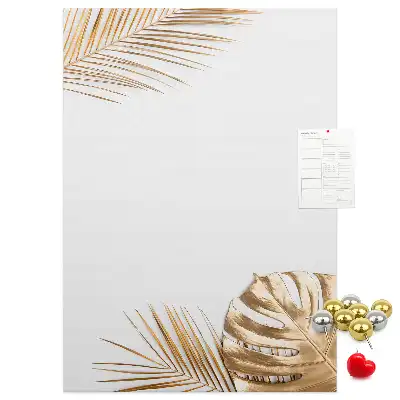 Pinnwand aus Kork mit goldenem Blätter-Motiv