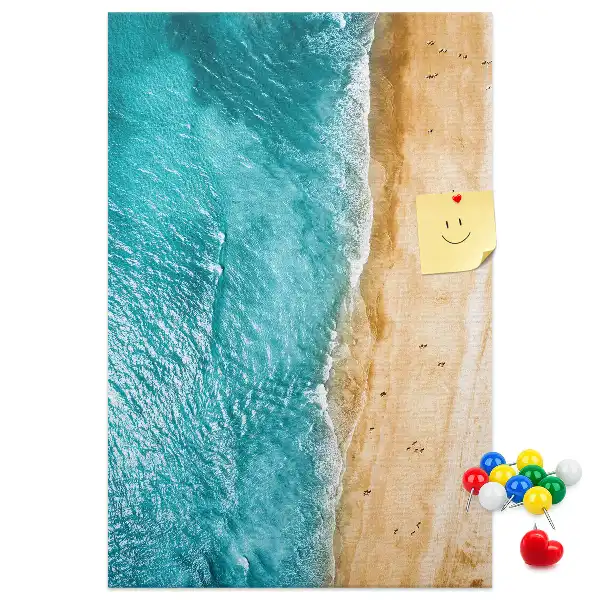 Korktafel mit Strandmotiv