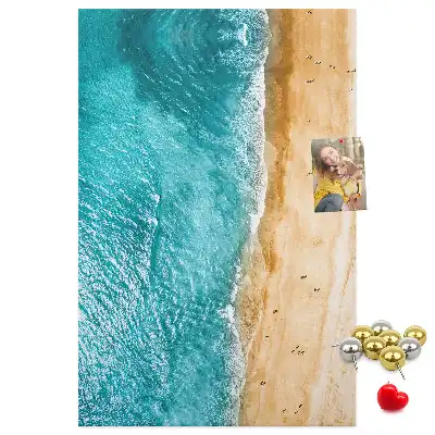 Korktafel mit Strandmotiv