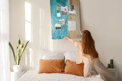 Korktafel mit Strandmotiv