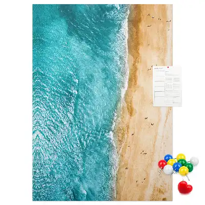 Korktafel mit Strandmotiv