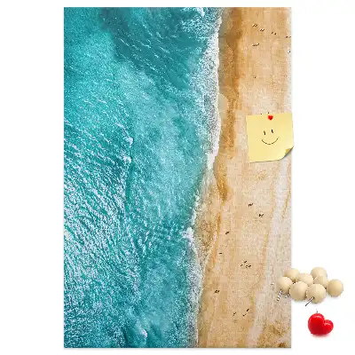 Korktafel mit Strandmotiv
