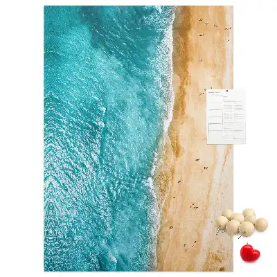 Korktafel mit Strandmotiv