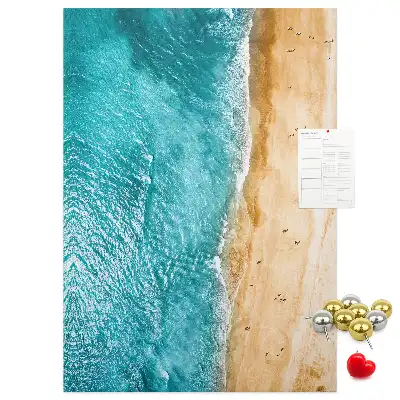 Korktafel mit Strandmotiv