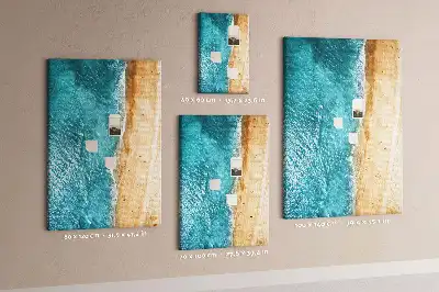 Korktafel mit Strandmotiv