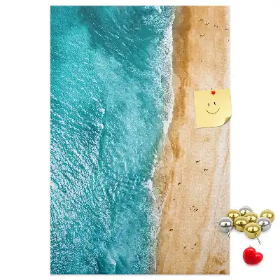 Korktafel mit Strandmotiv