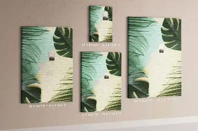 Kork-Pinnwand mit tropischem Monstera-Motiv