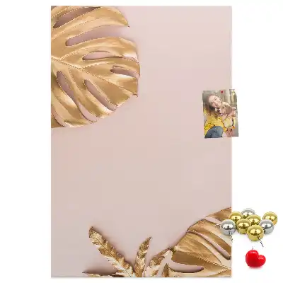 Korktafel mit vergoldeten Blättern