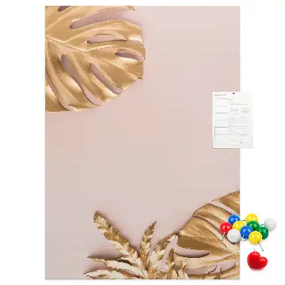 Korktafel mit vergoldeten Blättern