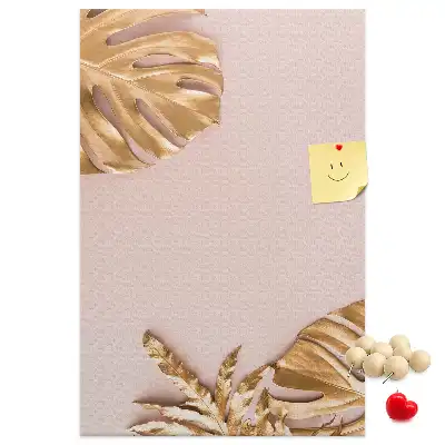 Korktafel mit vergoldeten Blättern