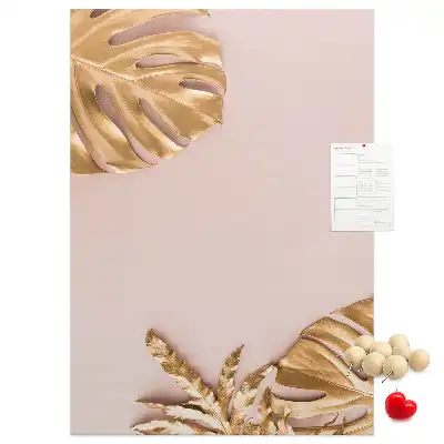 Korktafel mit vergoldeten Blättern