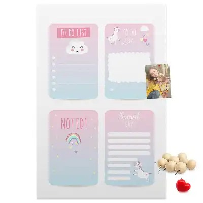 Kork-Pinnwand im Einhorn-Design