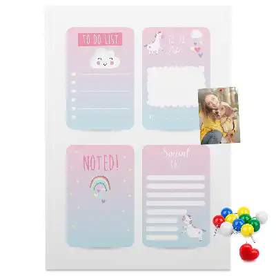 Kork-Pinnwand im Einhorn-Design